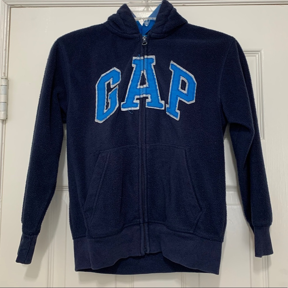 GAP boys full zip hoody size medium 8 navy blue